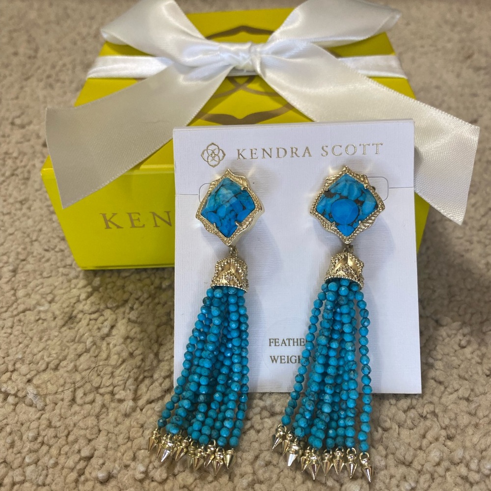 Kendra Scott Turquoise Tassel Earrings